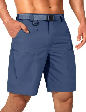 Mens Cargo Hiking Shorts Water Resistant Quick Dry Lightweight Breathable Tactical Shorts with Nylon Belt