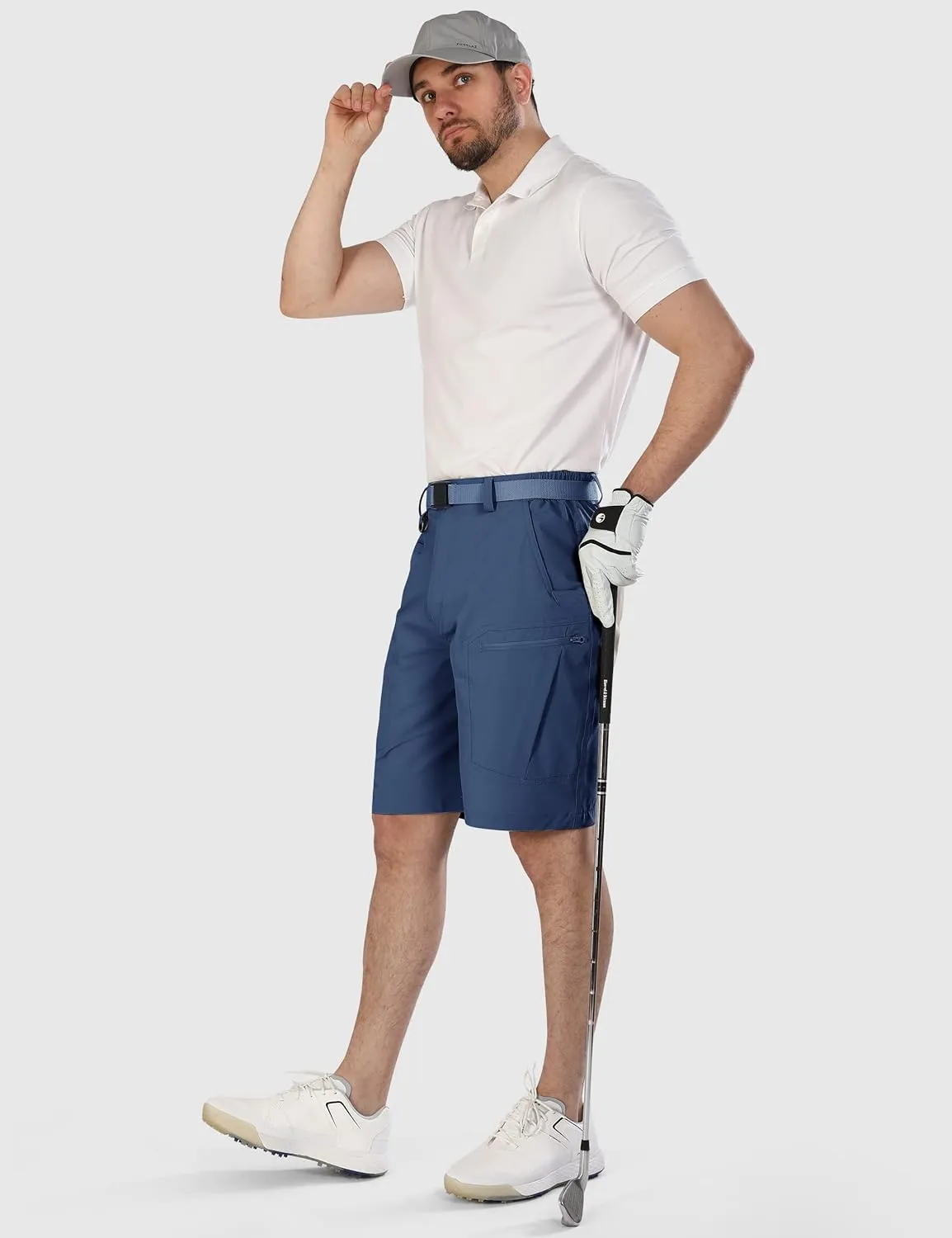 Mens Cargo Hiking Shorts Water Resistant Quick Dry Lightweight Breathable Tactical Shorts with Nylon Belt