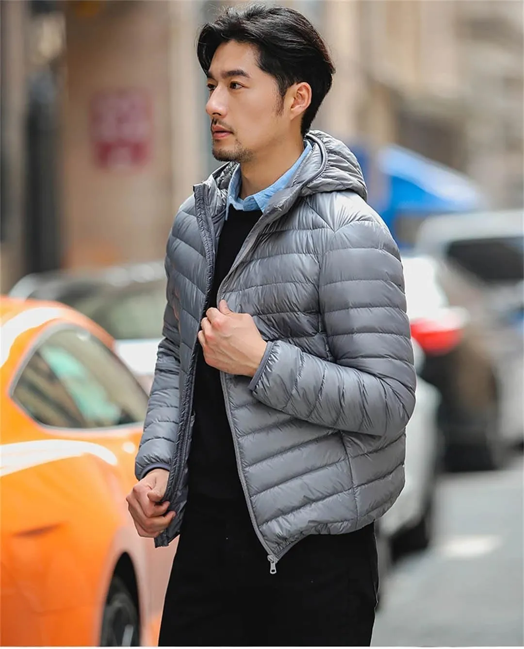 Men's Duck Down Hooded Jacket Men's Portable Jacket Waterproof Windproof Down Jacket Jacket