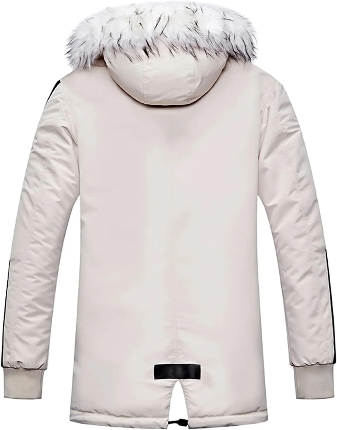 Mens Faux Fur Hooded Puffer Down Parka Coats Thicken Winter Trench Warm Padded Jackets Windproof Windbreakers