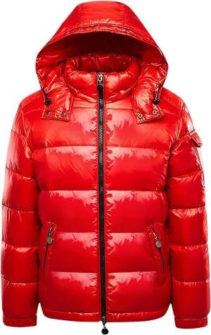 MenS Hooded Puffer Jacket Lightweight Insulation Winter Warm Coat Cropped Shiny Down Jacket Clearance Deals