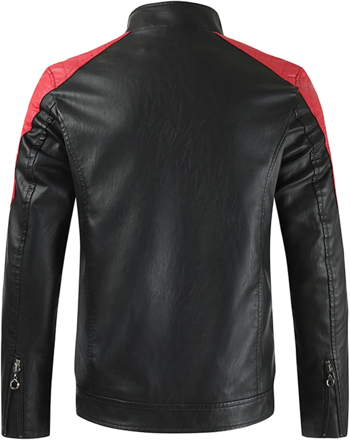 Mens Jacket Motorcycle Vintage Pu Stand Collar Coats Faux Leather Jackets Bomber Fashion Slim Fit Jacket Coat