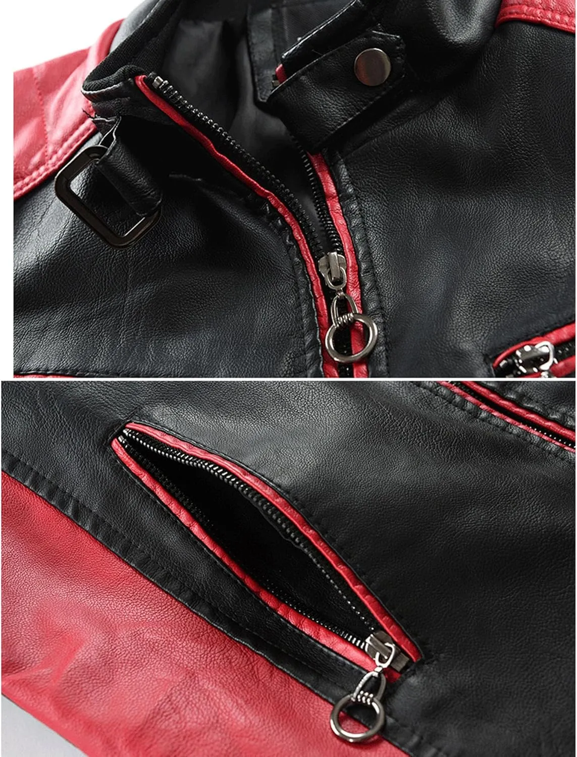 Mens Jacket Motorcycle Vintage Pu Stand Collar Coats Faux Leather Jackets Bomber Fashion Slim Fit Jacket Coat