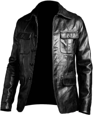 Mens Leather Blazer  Lambskin Leather Blazer Men Genuine Leather Jacket Blazers - Men's Real Leather Sport Coat