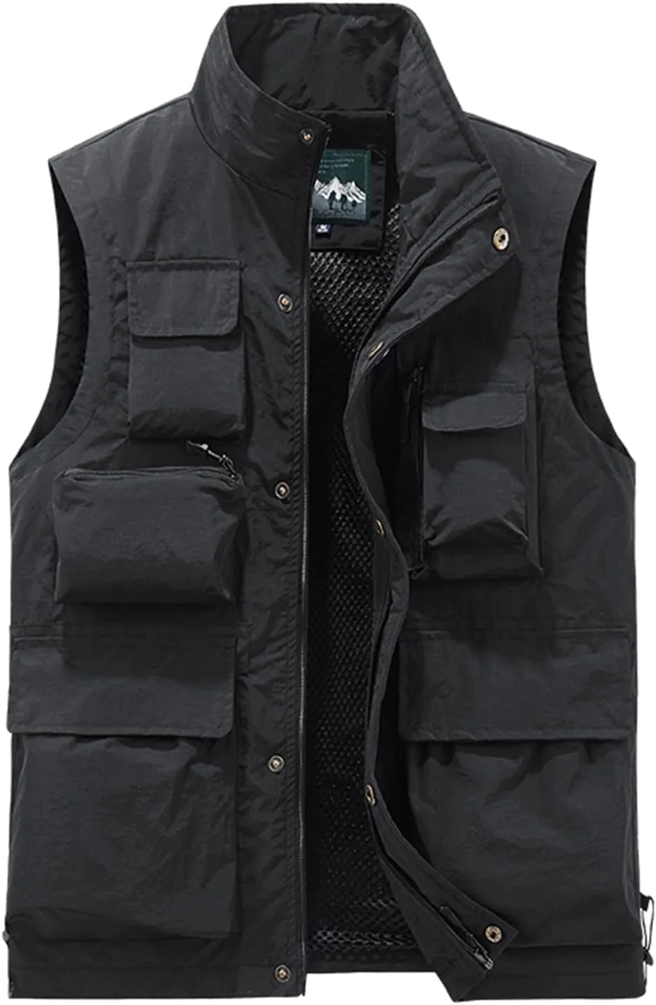 Men's Outdoor Work Vest Big and Tall Multi-Pocket Twill Utility Vest Jacket Lightweight Cargo Safari Fishing Vests