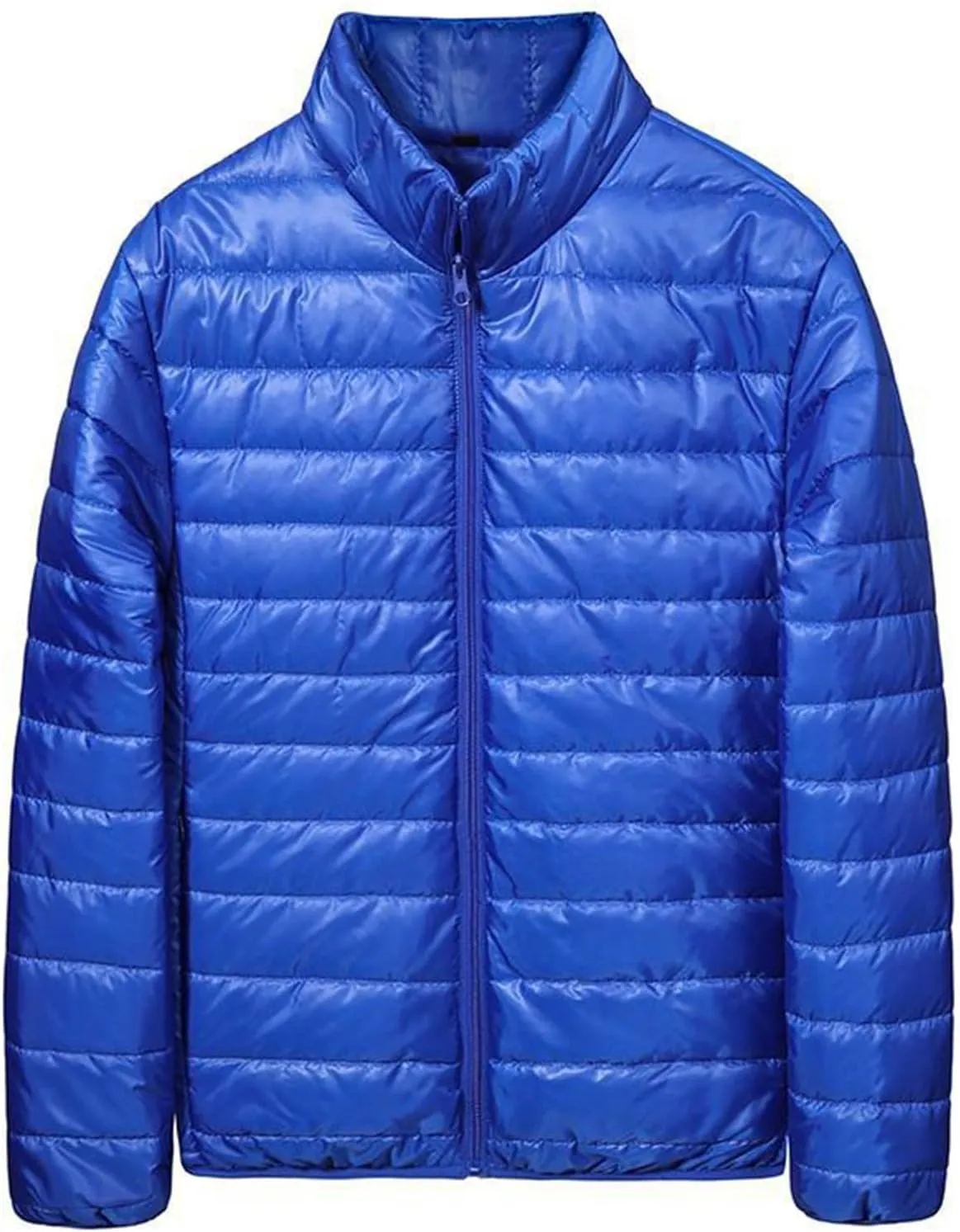 Mens Puffer Jacket Packable Lightweight Waterproof Workout Down Jacket Plus Size Sport Work Winter Coat with Pockets