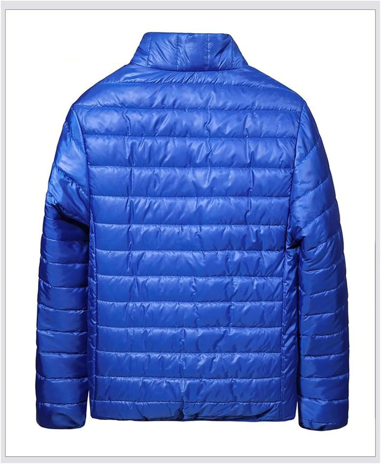 Mens Puffer Jacket Packable Lightweight Waterproof Workout Down Jacket Plus Size Sport Work Winter Coat with Pockets