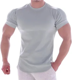 Mens Quick Dry T Shirt Stretch Short Sleeve Sports Top Summer Running Basketball Training Athletic Tee