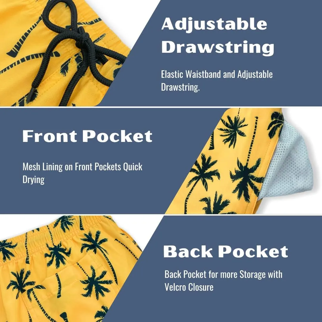 Mens Swim Trunks 5in Board Shorts Quick Dry Swim Shorts with Mesh Lining and Pockets