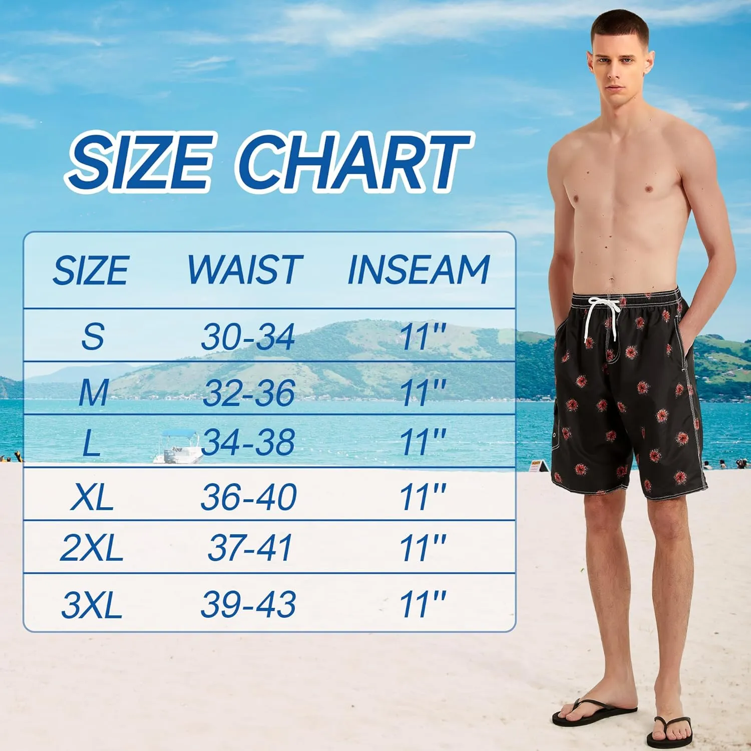 Mens Swim Trunks Swim Shorts Swimwear Swimsuit Beach Shorts Bathing Suits Quick Dry Waterproof