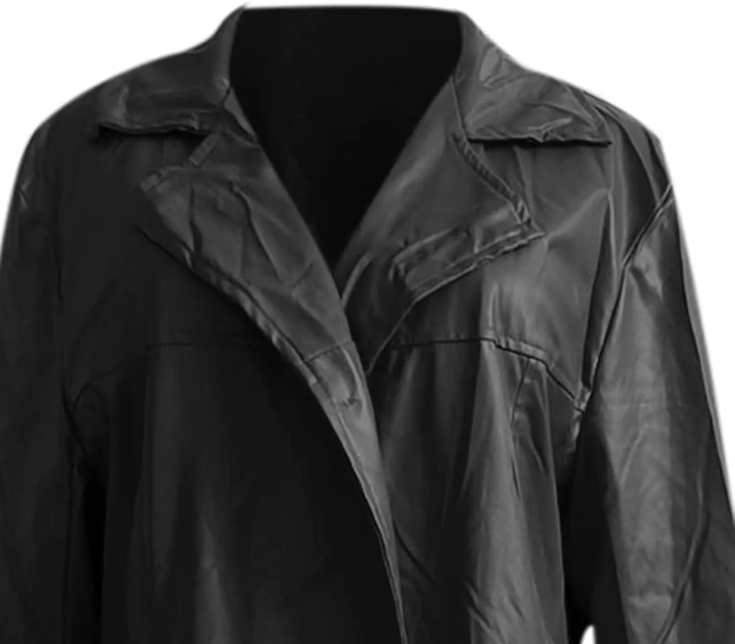 Mens Trench Coat Retro Full Length Classic Faux Leather Long Coats Steampunk WW2 Military Officer Uniform Overcoat