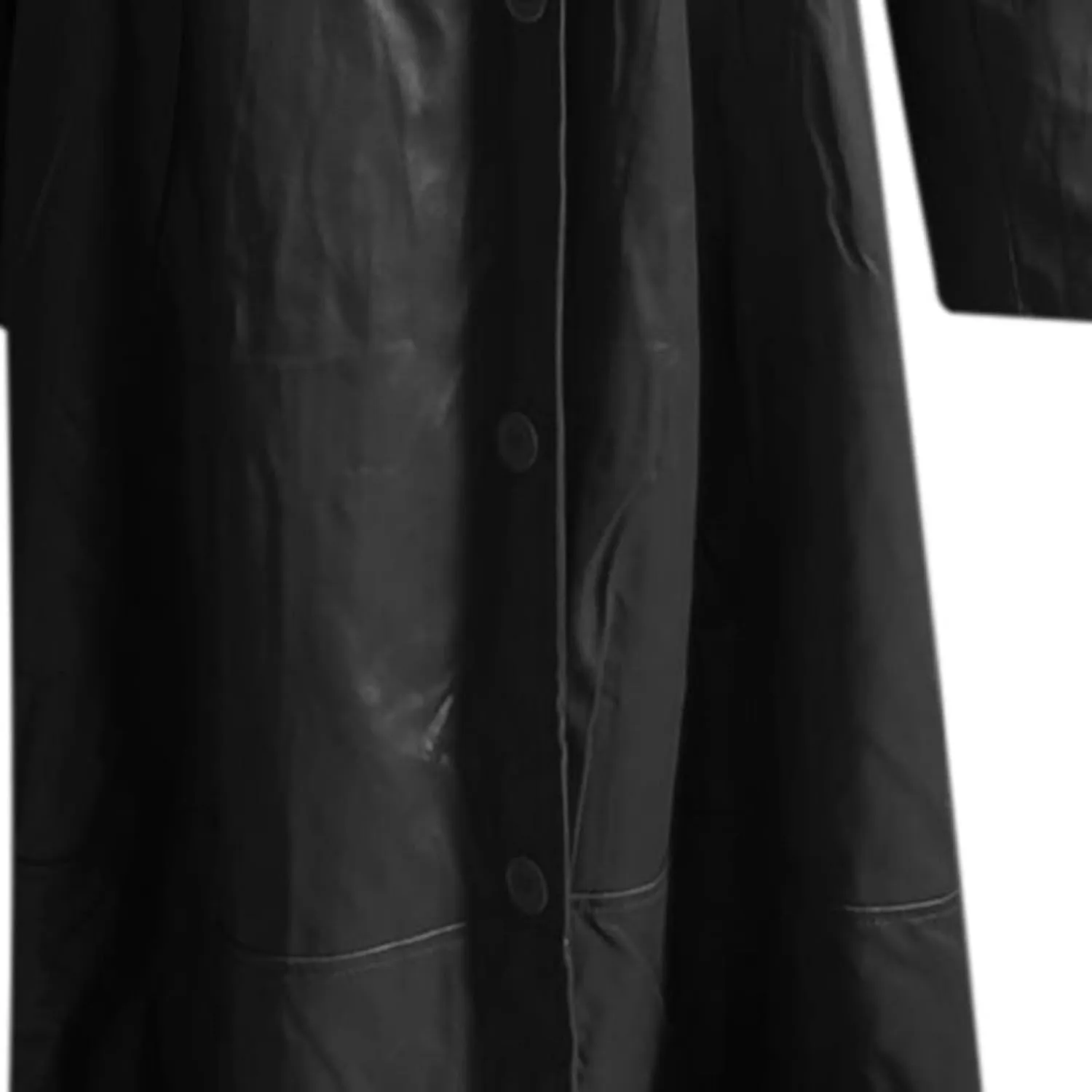 Mens Trench Coat Retro Full Length Classic Faux Leather Long Coats Steampunk WW2 Military Officer Uniform Overcoat