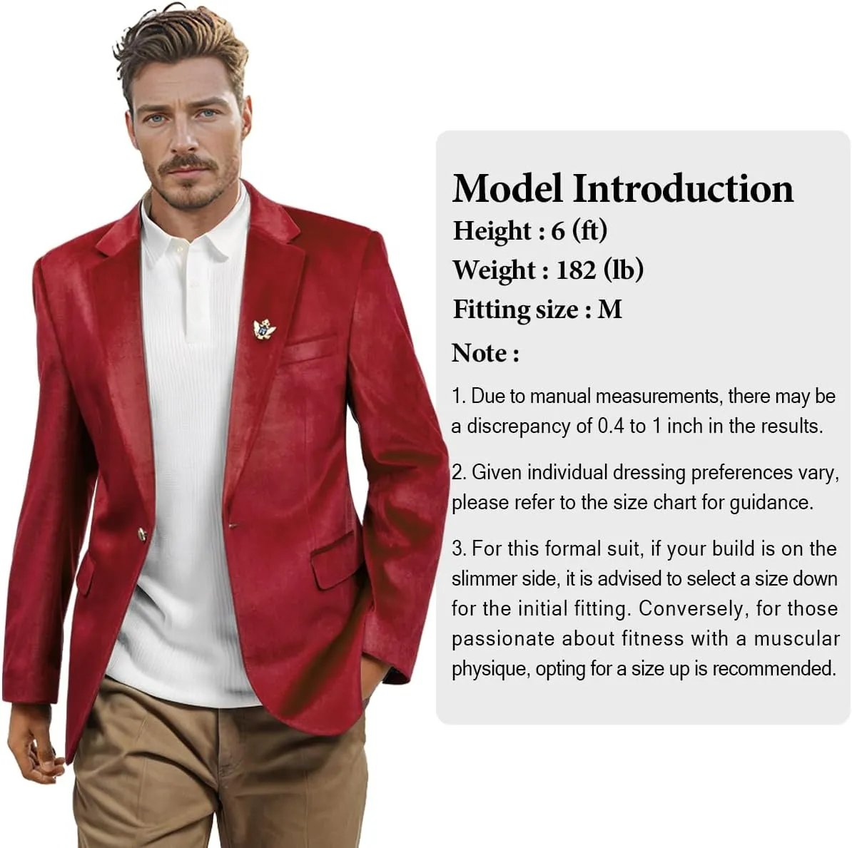 Men's Velvet Blazer for Casual Men's Blazer one-Button Lapel Tuxedo with Brooch Dinner Party Wedding Prom Party