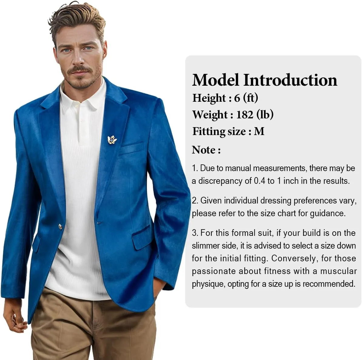 Men's Velvet Blazer for Casual Men's Blazer one-Button Lapel Tuxedo with Brooch Dinner Party Wedding Prom Party