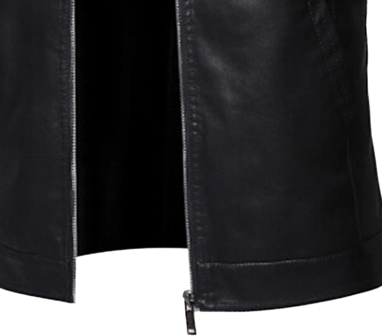 Men's Vintage Casual Leather Jackets Stand Collar Faux Leather Jacket Coat Lightweight Slim Fit Bomber Jacket