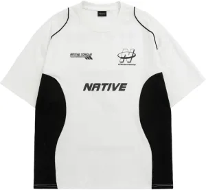 Men's Vintage Y2k Jersey Shirts Oversized Graphic Contrast Color Racing Tee Streetwear Tshirt