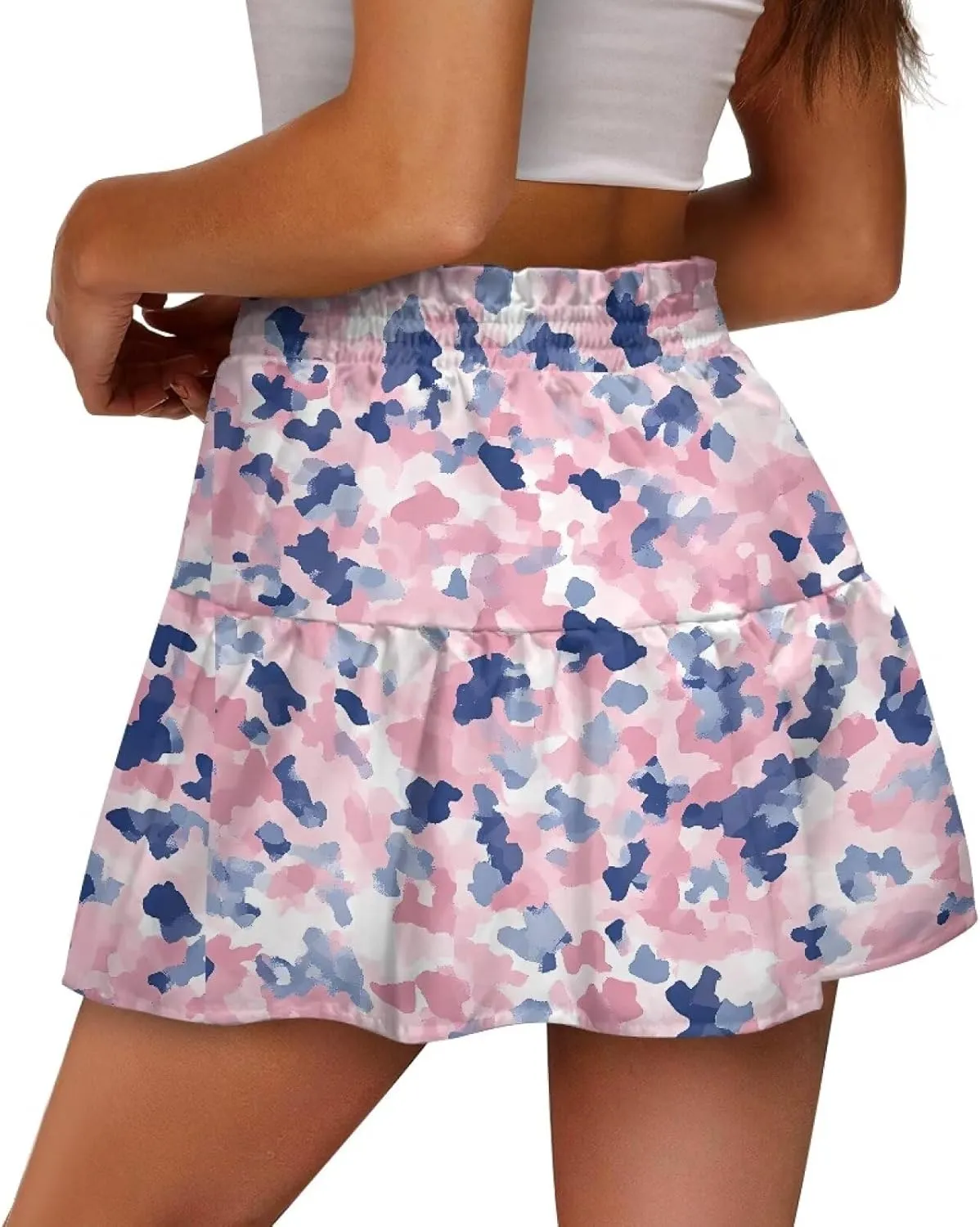 Mini Skirt for Women High Waist Skater Skirt Ruffle Slim Skirt Airy Soft Summer Short Skirt Dating Club Party Dress