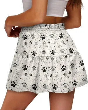 Mini Skirt for Women High Waist Skater Skirt Ruffle Slim Skirt Airy Soft Summer Short Skirt Dating Club Party Dress