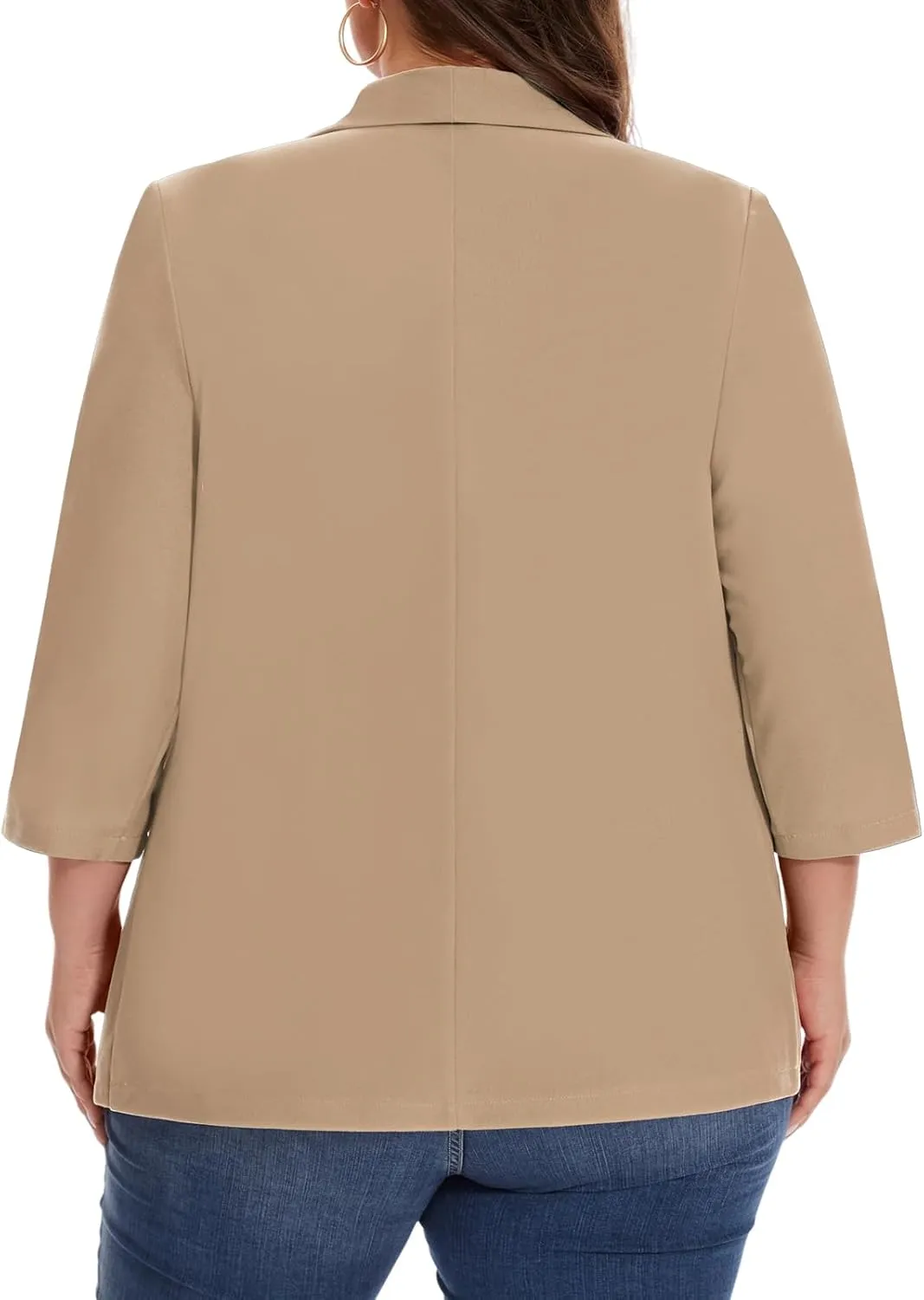MINTLIMIT Plus Size Blazers for Women Casual Work Office 3/4 Sleeve Open Front Cardigan Suit Jacket Blazer with Pockets