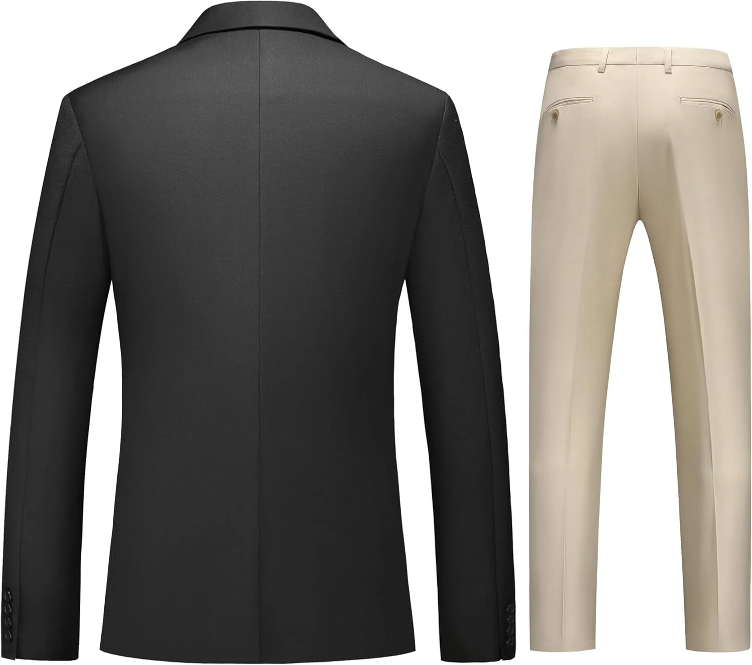 MOGU Mens 3 Piece Suits Slim Fit Tuxedo Suit Set Blazer Vest Pants for Wedding