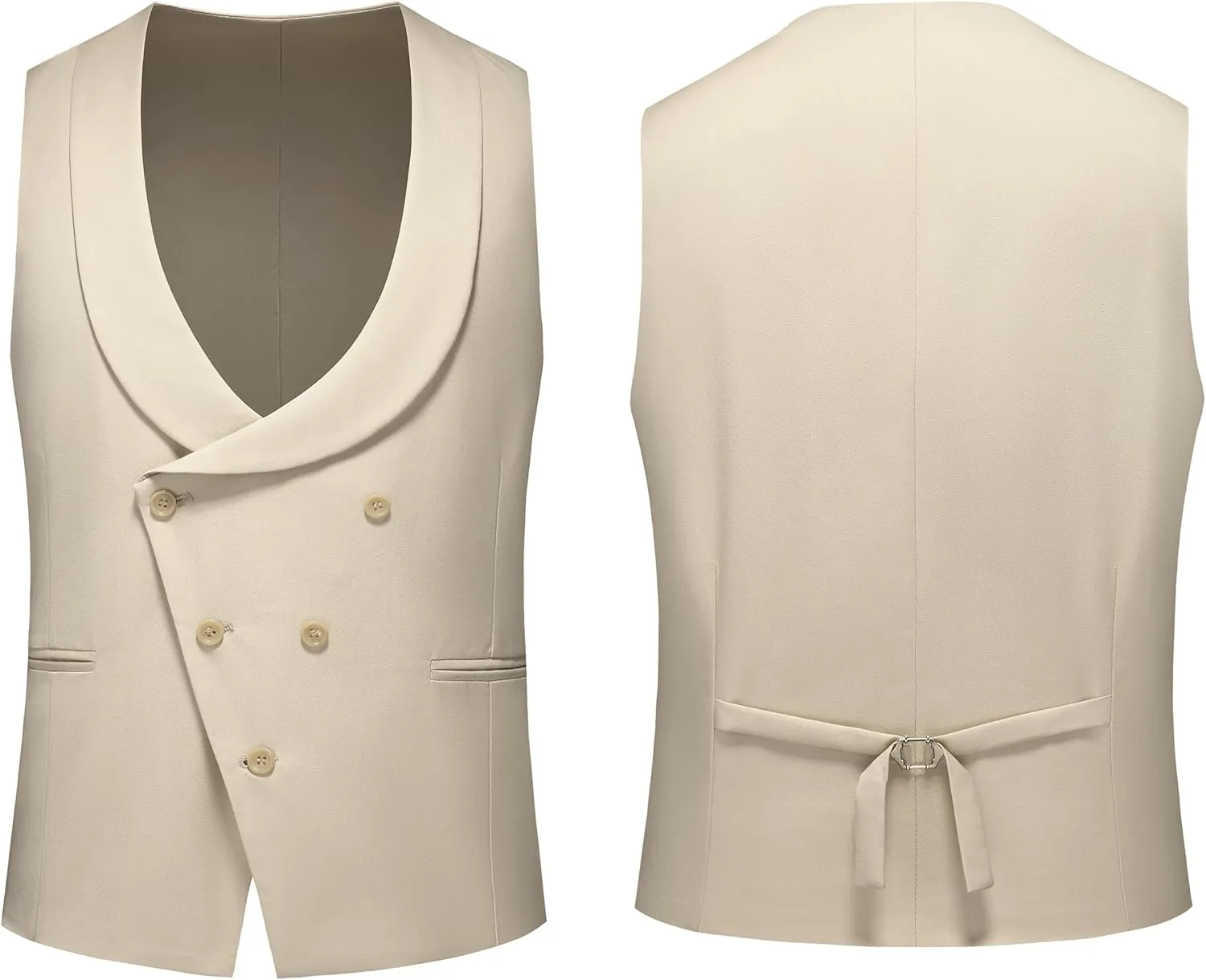 MOGU Mens 3 Piece Suits Slim Fit Tuxedo Suit Set Blazer Vest Pants for Wedding