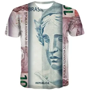 Money T shirts Men Harajuku T shirts Funny Brazil T-shirts 3d Vintage Tshirt Printed Colorful Tshirts Cool Short Sleeve