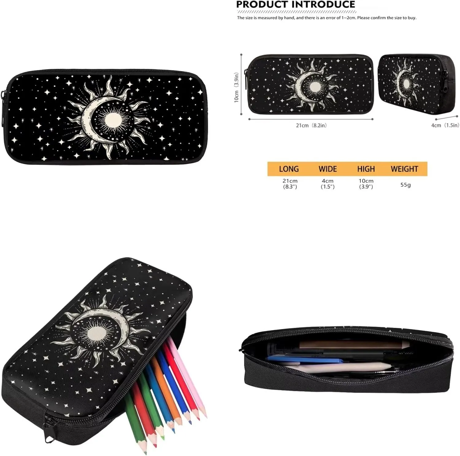 Moon Book Bags for Boys Girls Backpack with Lunch Box Large Capacity Easy Clean Matching Keychain Suit for Grade 7th 8th 9th Back to School Study Supplies 4Pcs