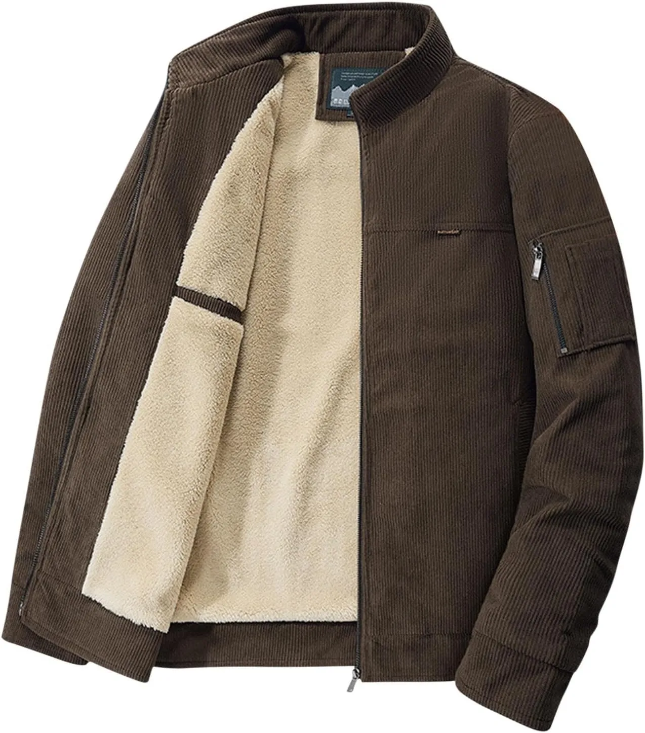Muscularfit Men's Padded Puffer Jackets 2024 Solid Color With Zip Pockets Fashion Coats Winter Warm Windproof Zipper Jacket
