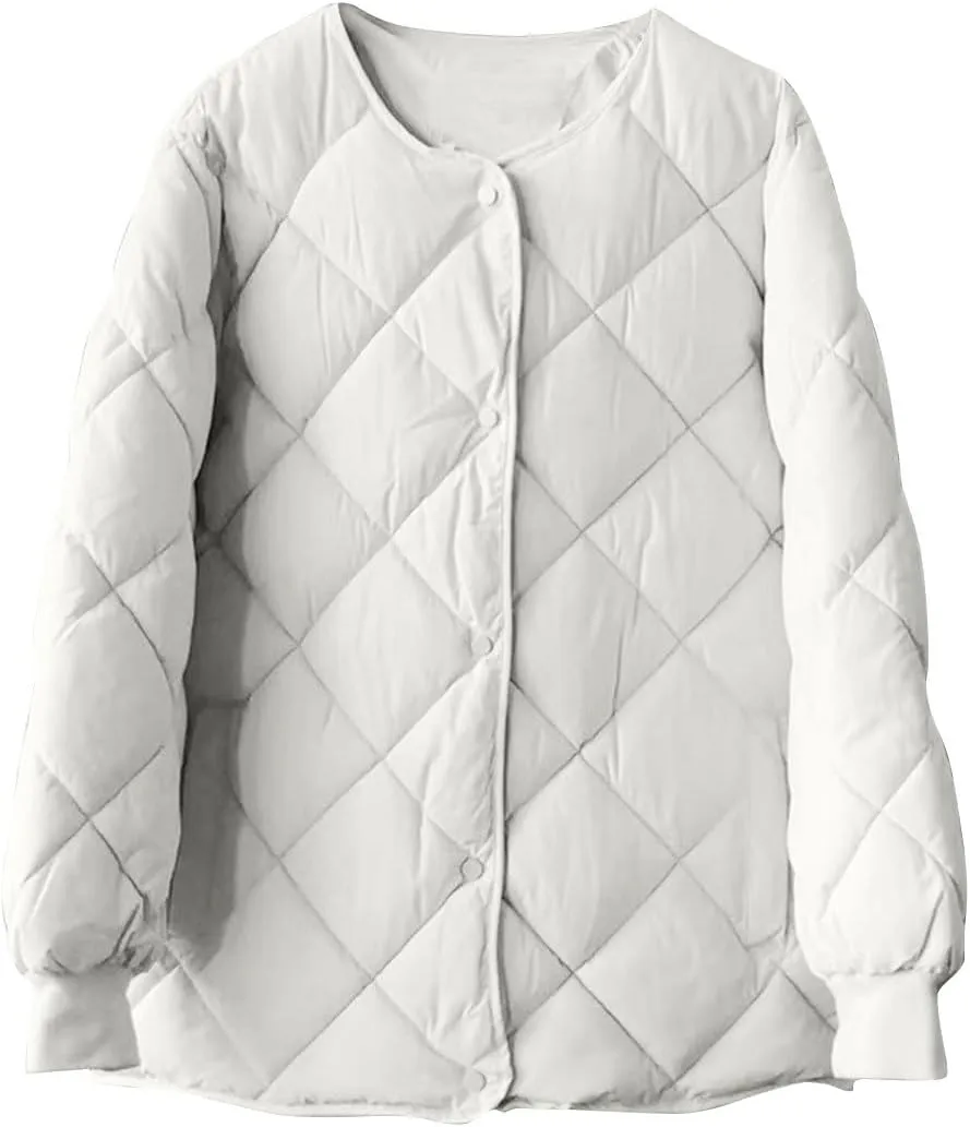 NATHGAM Women Cropped Cotton Padded Jacket 2023 Winter Lightweight Warm Soft Jacket Coat Casual Outdoor Button Down Outerwear