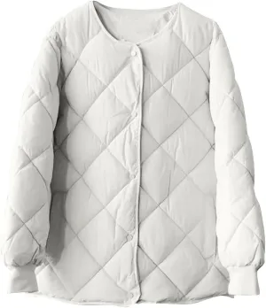 NATHGAM Women Cropped Cotton Padded Jacket 2023 Winter Lightweight Warm Soft Jacket Coat Casual Outdoor Button Down Outerwear