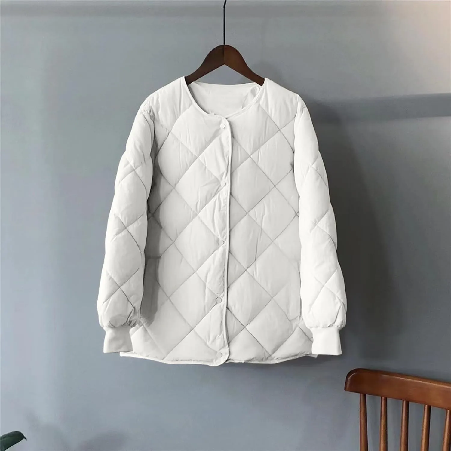 NATHGAM Women Cropped Cotton Padded Jacket 2023 Winter Lightweight Warm Soft Jacket Coat Casual Outdoor Button Down Outerwear