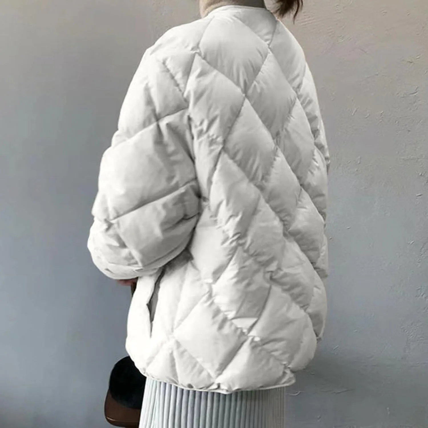 NATHGAM Women Cropped Cotton Padded Jacket 2023 Winter Lightweight Warm Soft Jacket Coat Casual Outdoor Button Down Outerwear