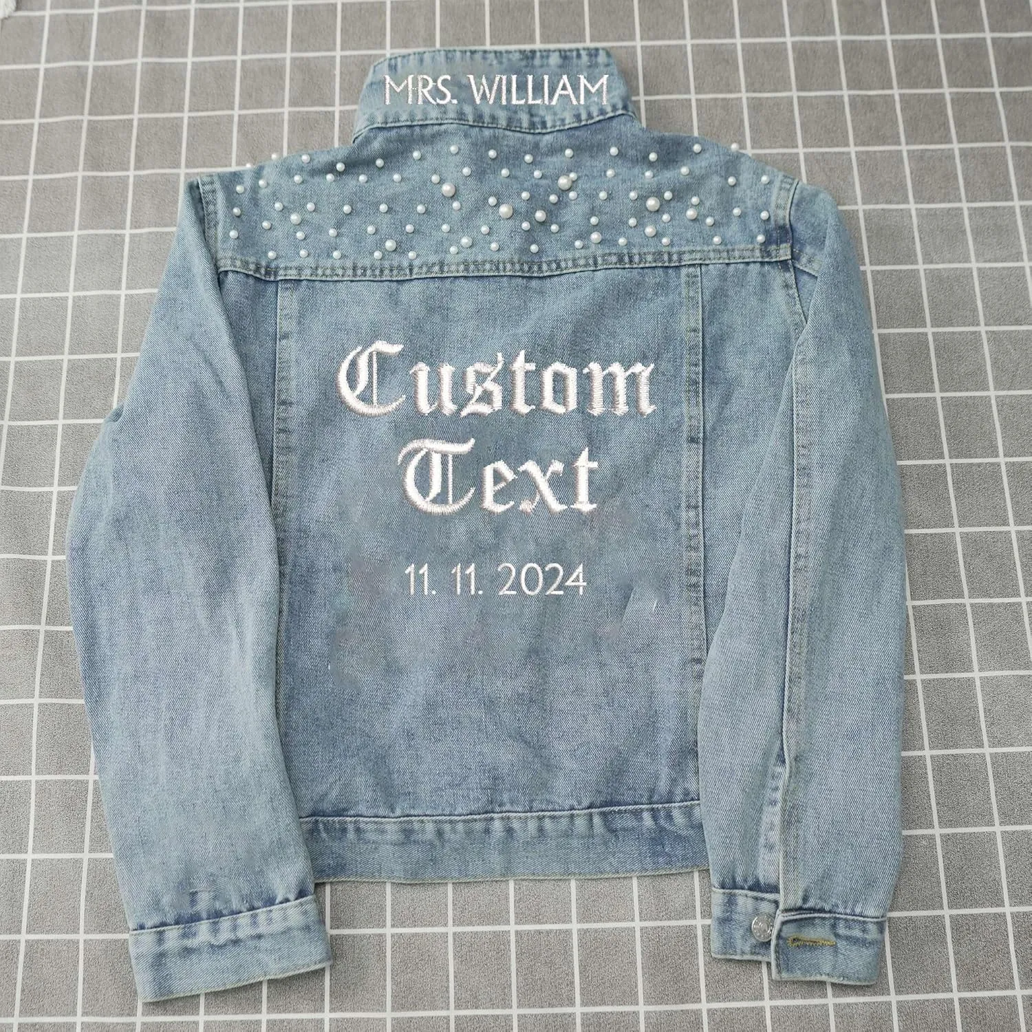 Noni Custom Bride Denim Jacket, Bride Jean Jacket, Future Mrs Jacket,Custom Personalized Jacket, Wedding Jean Jacket