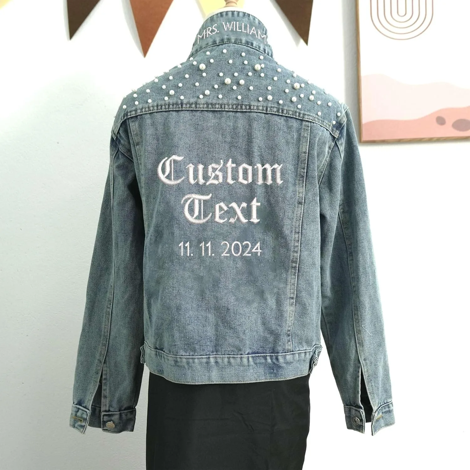 Noni Custom Bride Denim Jacket, Bride Jean Jacket, Future Mrs Jacket,Custom Personalized Jacket, Wedding Jean Jacket