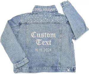 Noni Custom Bride Denim Jacket, Bride Jean Jacket, Future Mrs Jacket,Custom Personalized Jacket, Wedding Jean Jacket