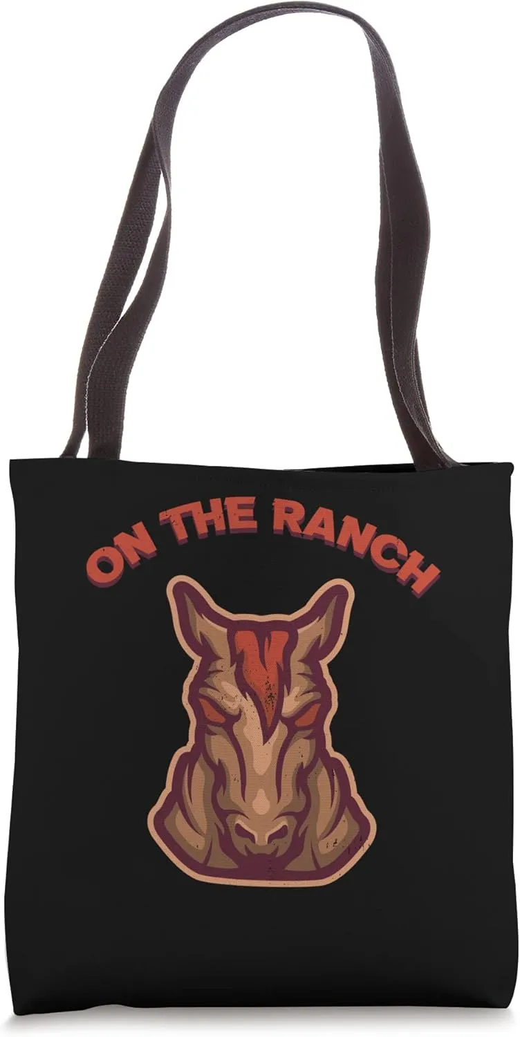 On The Ranch Horses Equestrian Saddle Horse Tote Bag