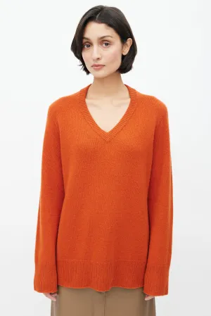 Orange Wool Knit Sweater