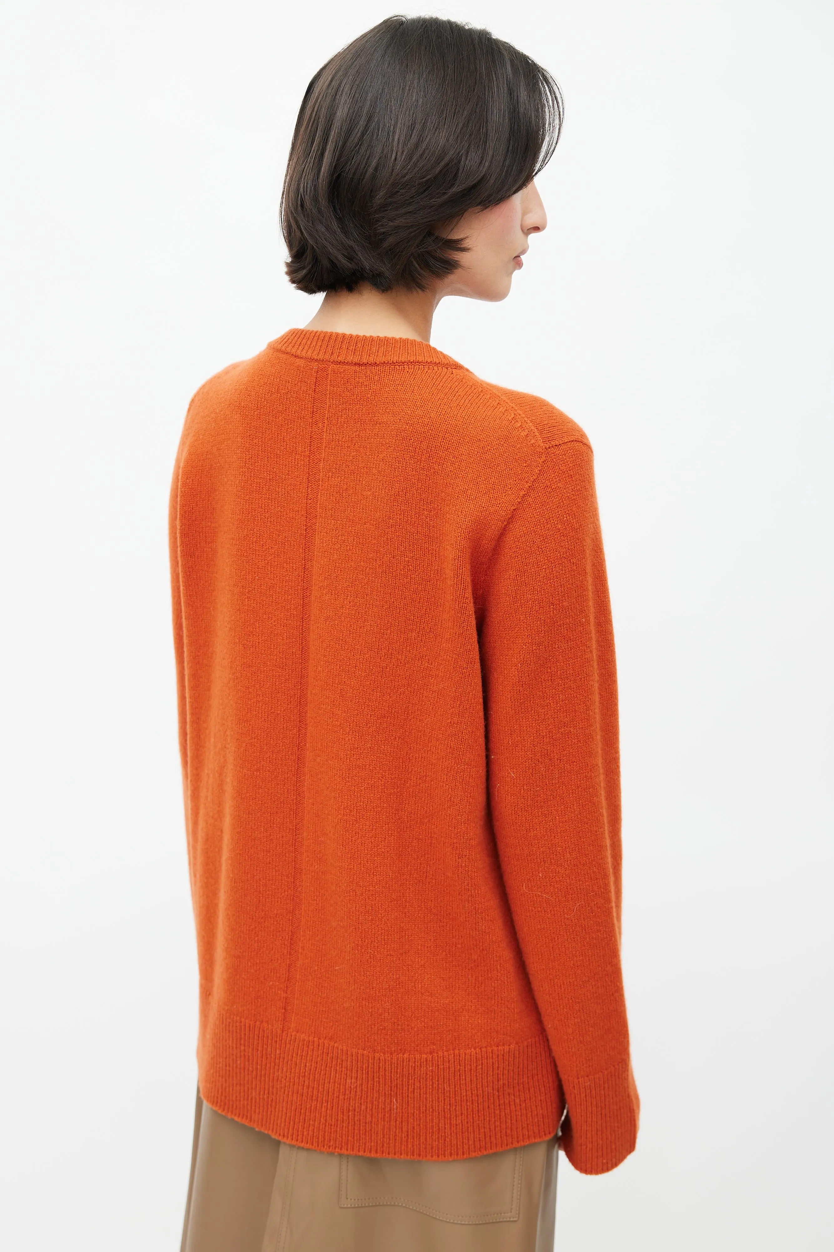 Orange Wool Knit Sweater