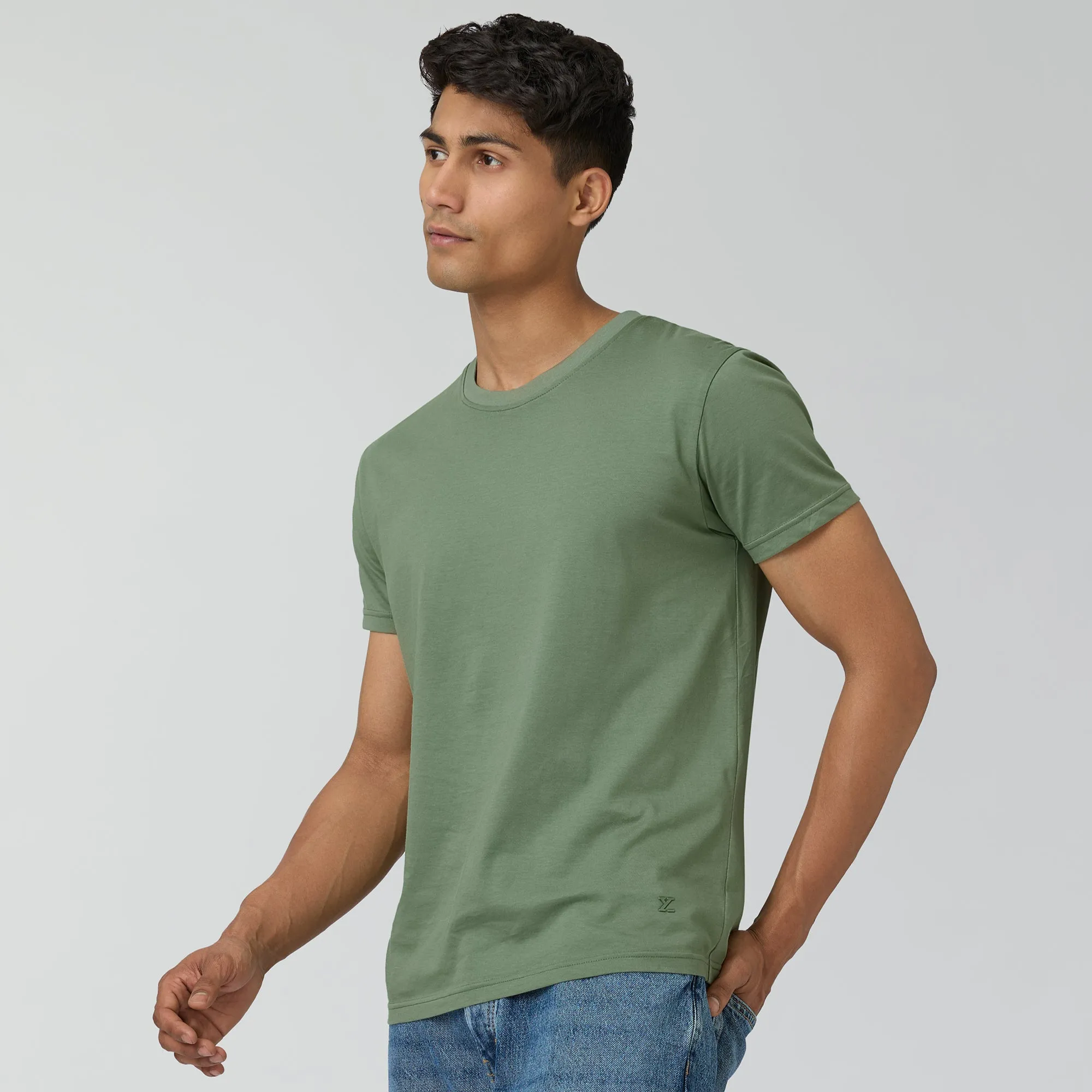 Pace Combed Cotton T-shirts Sage Green