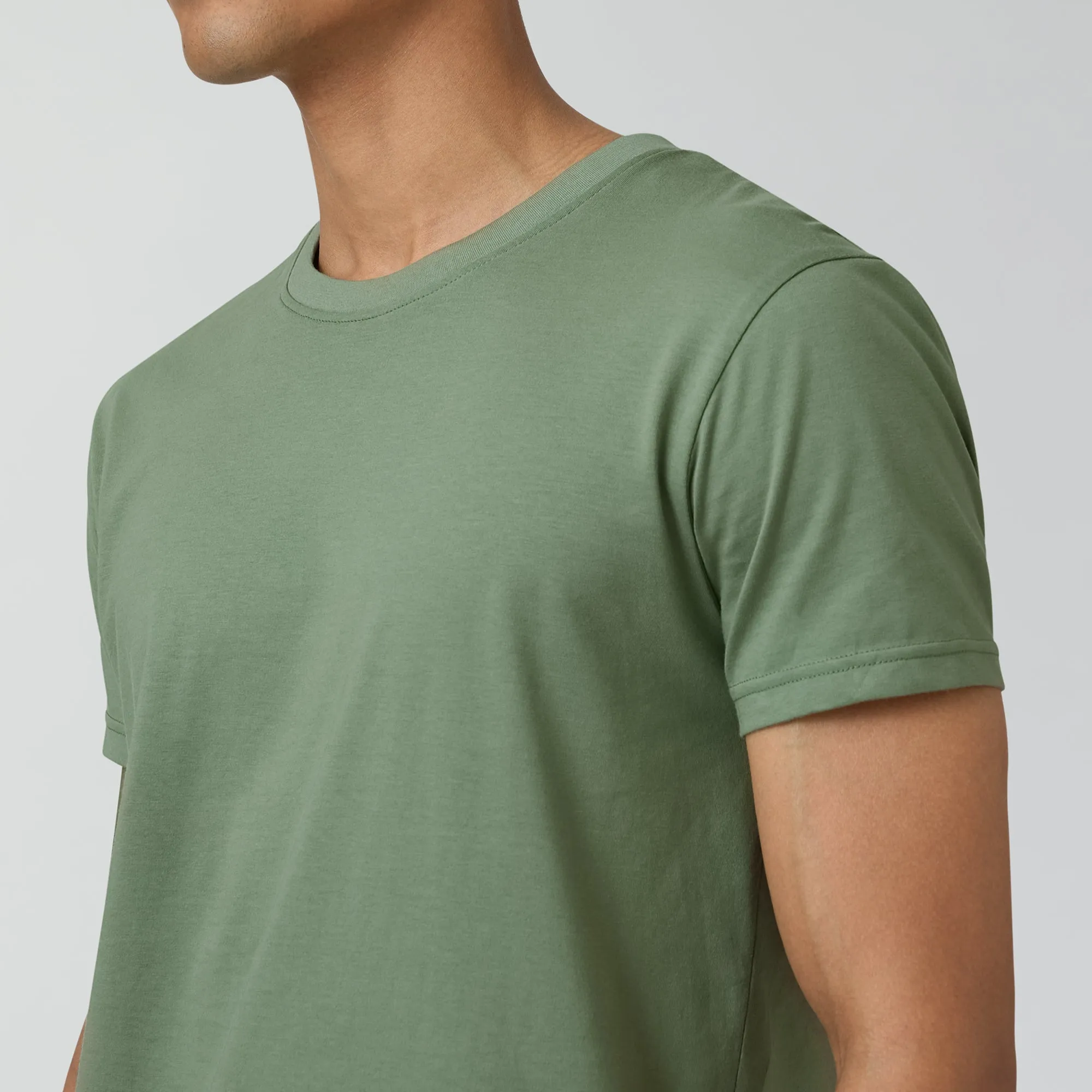 Pace Combed Cotton T-shirts Sage Green