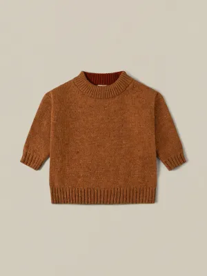 Pecan Boxy Wool Jumper
