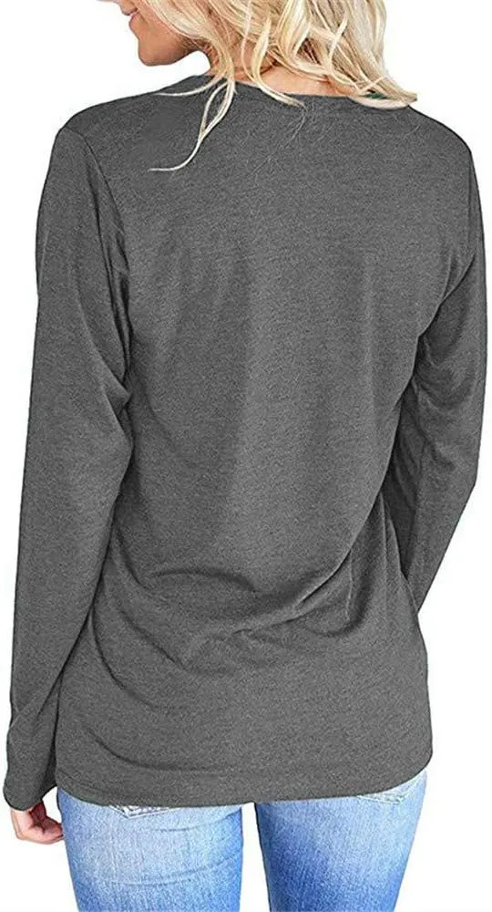 Pfvkeree Women's Sunflower Graphic T Shirt Cute Funny Long Sleeve Casual Cotton Tee Tops
