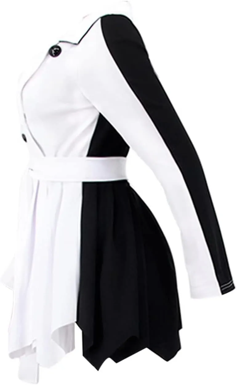 RAMOUG Two Tone Lapel V Neck Double Breasted Peplum Jacket Sexy Belted Blazer Mini Dress
