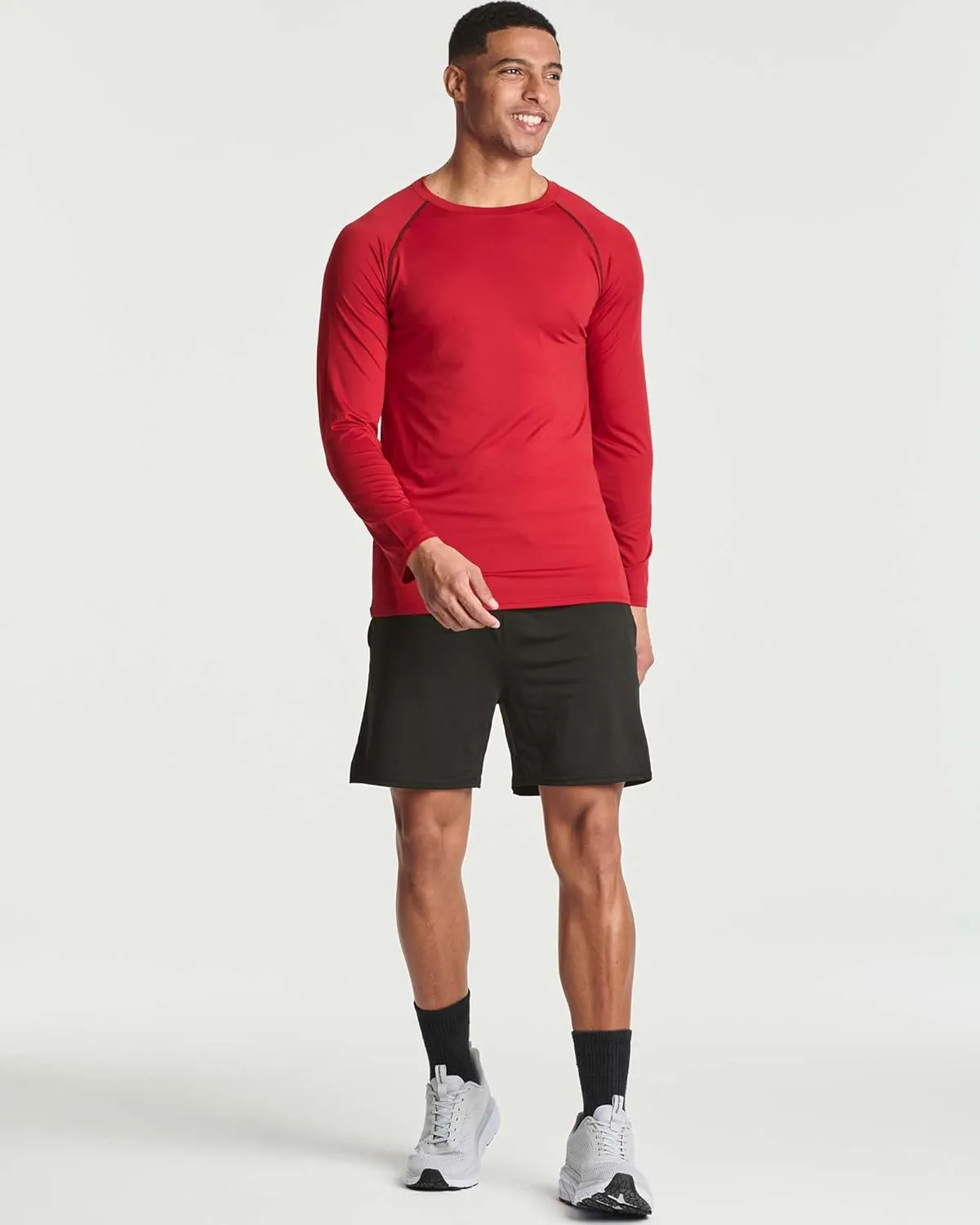 Real Essentials 4 Pack: Men's Compression Long-Sleeve T-Shirt Athletic Cold Weather Baselayer (Available in Big & Tall)