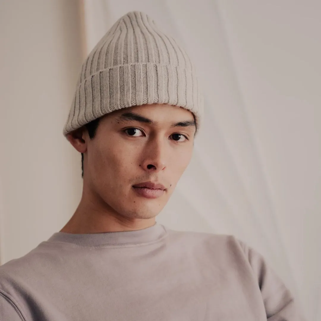 Recycled Cashmere Beanie (Oat)