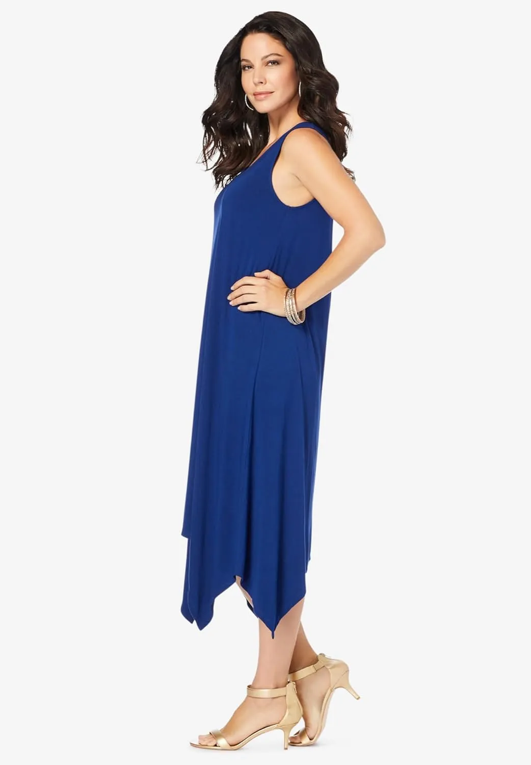 Roaman's Women's Plus Size Sleeveless Swing Dress