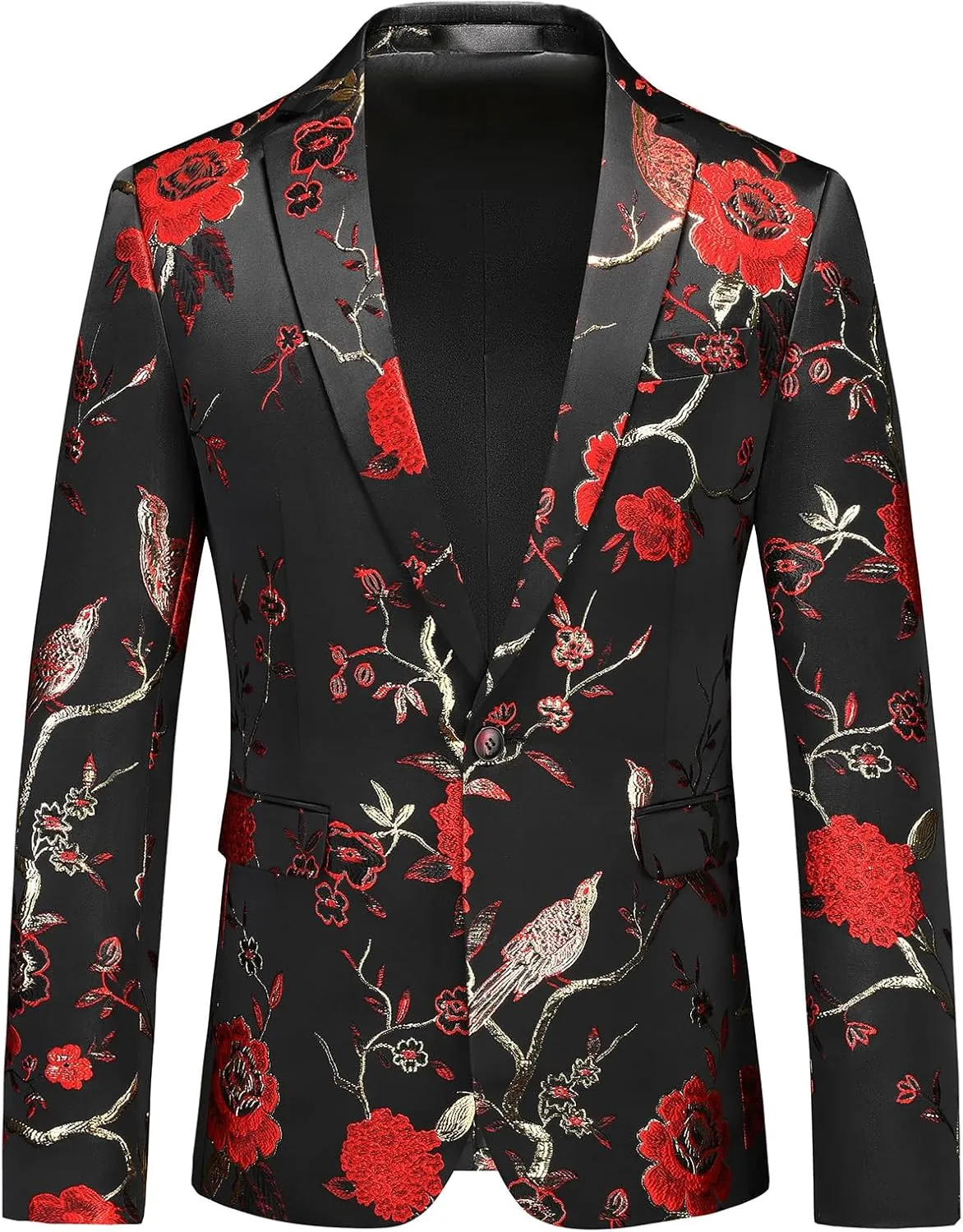 Rogers & Morris Blazer for Men Casual Slim fit Suit Jacket Dress Party Floral Men's Sport Coat Chaqueta de Traje para Hombre