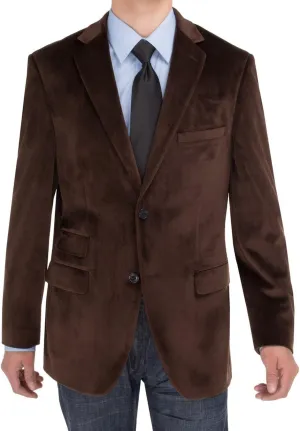 Salvatore Exte Men's Two Button Sport Coat Suit Jacket Modern Fit Velvet Blazer