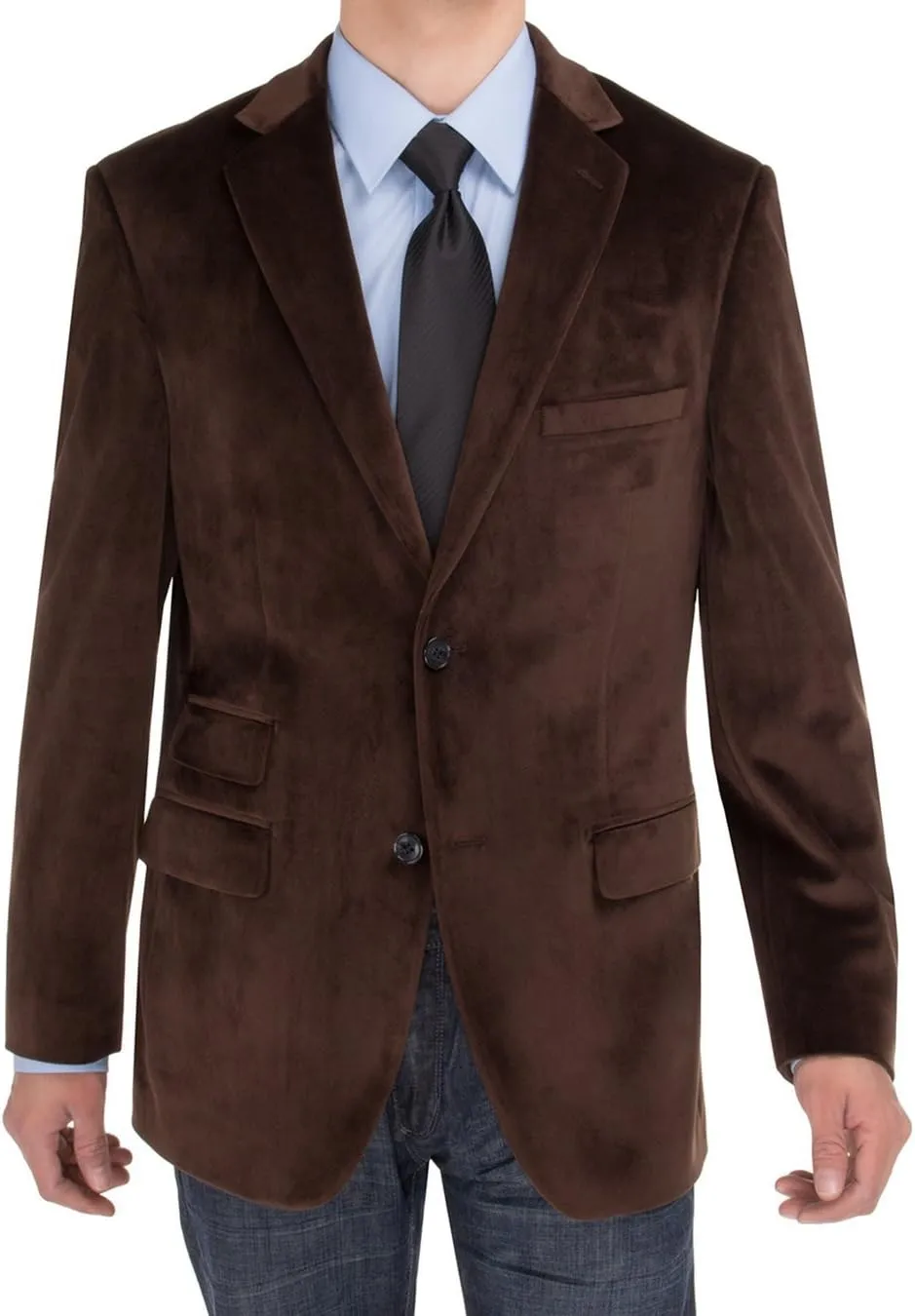 Salvatore Exte Men's Two Button Sport Coat Suit Jacket Modern Fit Velvet Blazer