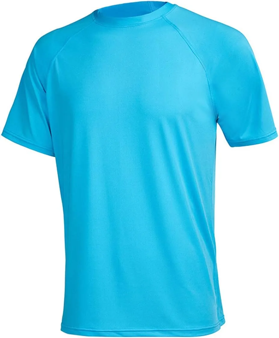 Satankud Men's UPF 50  Rashguard Swim Tee Short Sleeve Running Shirt Swimwear Swim Hiking Workout Shirts